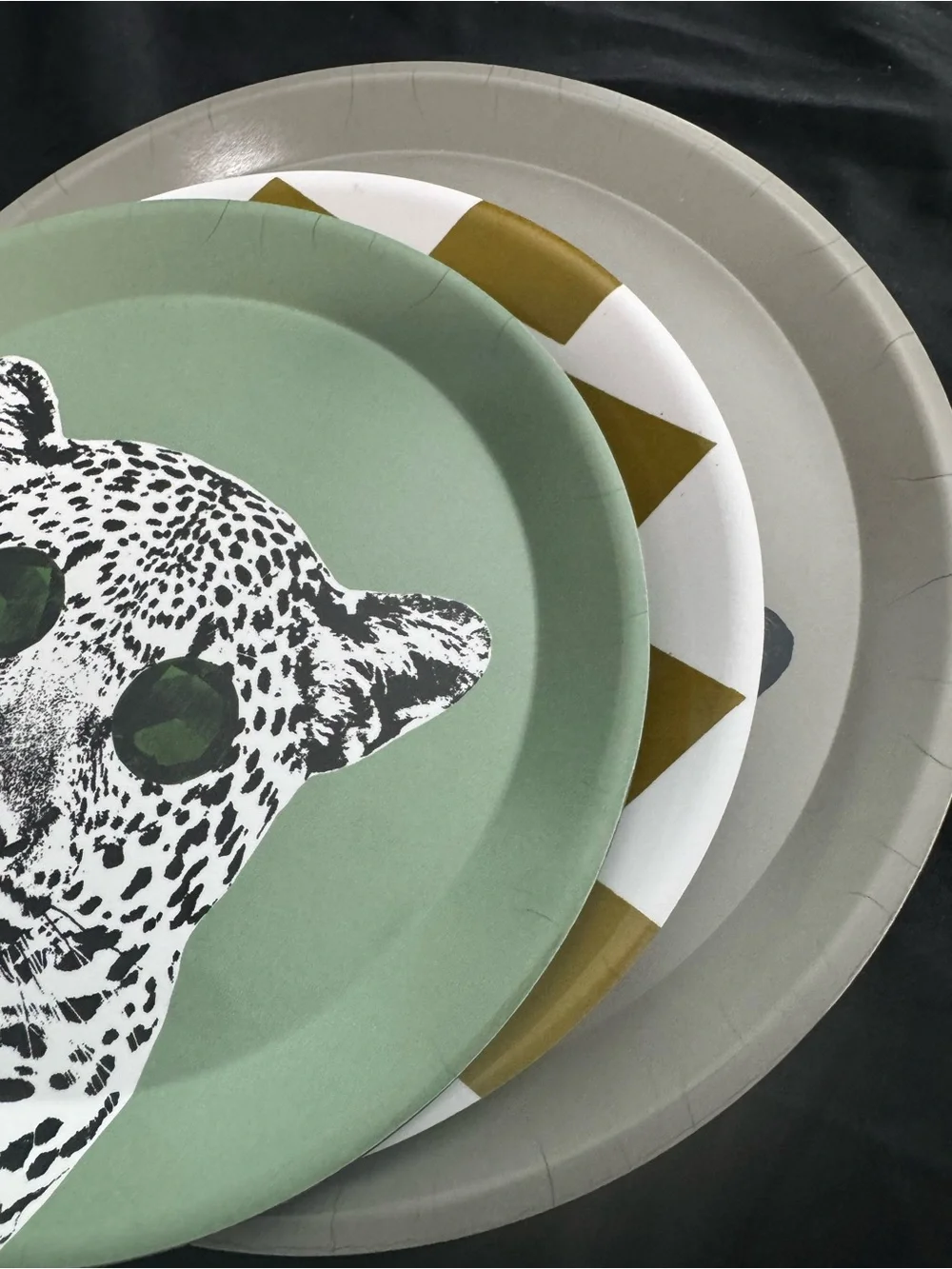 IKEA Decorative Wall Plates in Sage Green, Gray, Gold and Black